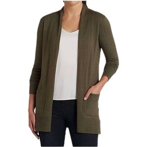 Pink Clover Penton Olive Green Women's Open Front Cardigan Sweater Size Medium